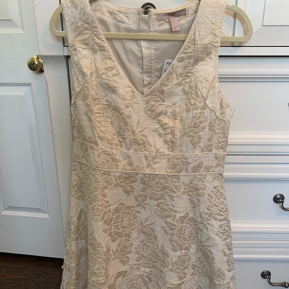 BRAND NEW! Forever 21 cream/gold mini dress